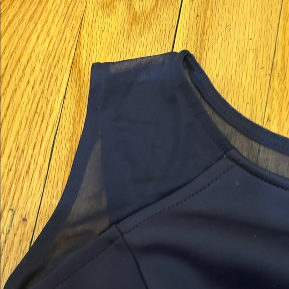 VENUS Navy Mini Dress with Silver Accents. Size 8. See through back. - Picture 5 of 6